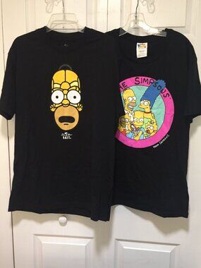 Lot of 2 Simpsons Shirts Bait, Forever 21, Men's Size Large, NWOT Matt Groening